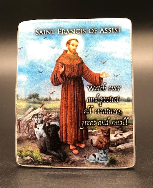 Saint Francis Metal Tabletop Plaque